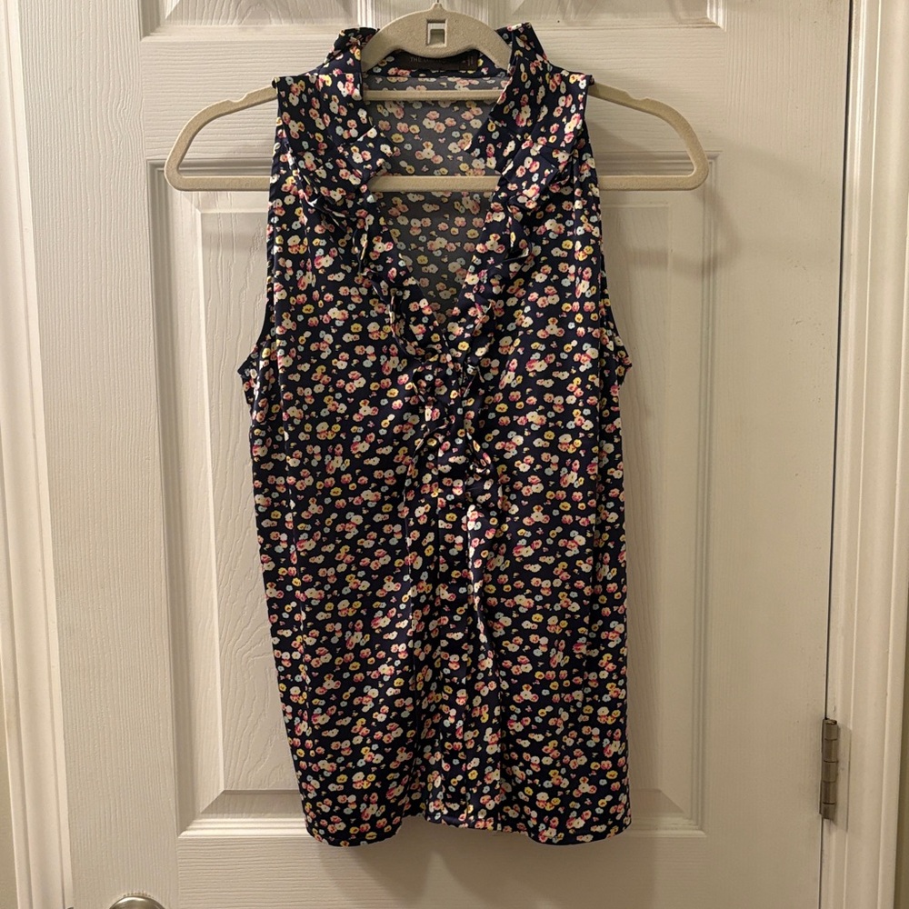 The Limited Sleeveless Floral Blouse - Black and Pink